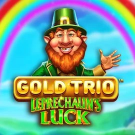 Gold Trio Leprechaun's Luck slot logo by Playtech at Zoccer Casino